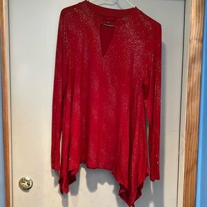 Jennifer Lopez Red Asymmetrical Sequin Tunic